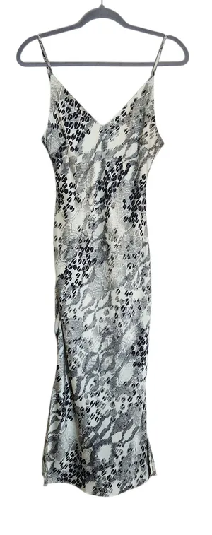 Express Black and Gray Snakeskin Print Midi Slip Dress Size Small thumbnail 1