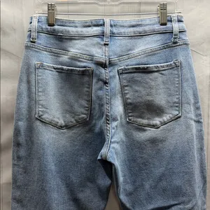 Vervet Blue Denim Distressed Knee High Rise Stretch Boyfriend Jeans Style V2744 thumbnail 8