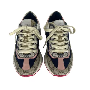 Gucci GG Rhyton Sneakers GG Supreme Canvas Pink Blue Size‎ 38 thumbnail 7