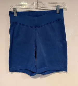 Blue aerie offline High-Rise Ribbed Bike Shorts‎ thumbnail 1