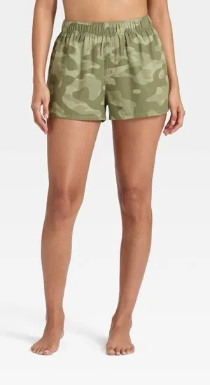 Wild fable Camo boxer Elastic Waist‎ Women’s Lounge Shorts Olive Camo small thumbnail 1