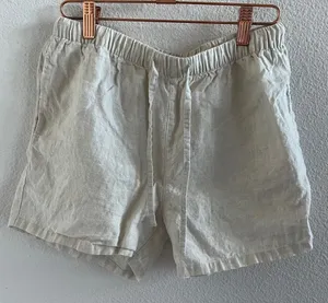 Unbranded Cream Neutral Linen Shorts Small thumbnail 1