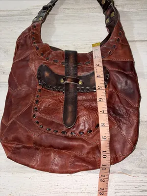 Lucky Brand Distressed Brown Leather Shoulder Hobo Vintage thumbnail 11