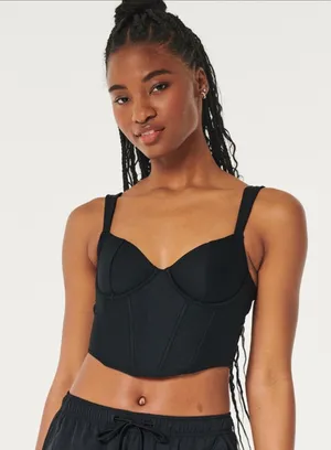 Black Gilly Hicks Corset Top Crop thumbnail 1