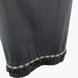 Coercion London Womens Black Shift Dress Boho Fringe Tassel Trim Gold Zipper 10 thumbnail 8