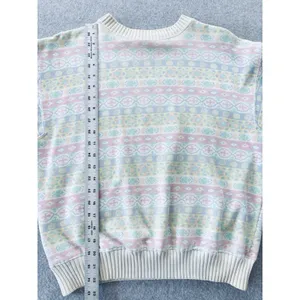 Vintage American Sportif Adult Small Sweatshirt Geometric Retro Pattern Pastel thumbnail 7