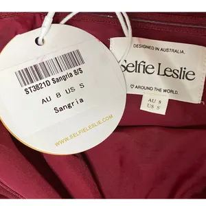 NEW Selfie Leslie After Party Sangria Red Strapless Tube Ruffle Mini Dress Sz S thumbnail 5