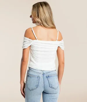 Willow & Root Floral Lace Cold Shoulder Top thumbnail 3