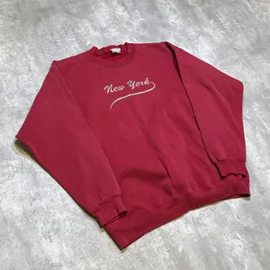 Vintage 90s Made In USA New York Red Long Sleeve Crewneck Sweatshirt thumbnail 5