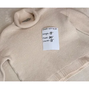 Vince Wool Cashmere Turtleneck Sweater Cream Off White Waffle Knit Small thumbnail 5