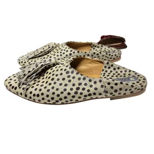 Clanni Calf Hair Polka Dot Mules Tassel Pointed Toe Tan Black Shoes Size 7.5 thumbnail 7