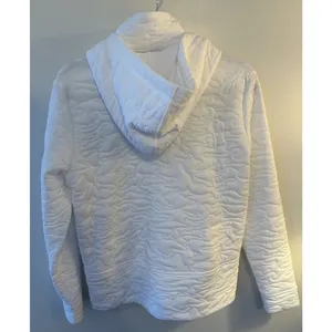 Dick's Sporting Goods DSG Women's Small Hooded Full Zip Sweatshirt White Quilted thumbnail 2