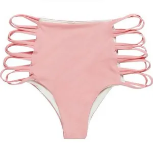 NWOT L*Space Tripp high waist strappy bikini bottoms pink thumbnail 1