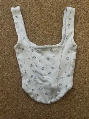Cotton On blue corset top with tie on the back #corsettop Very soft and stretchy material Can also fit a S or even M No flaws thumbnail 3