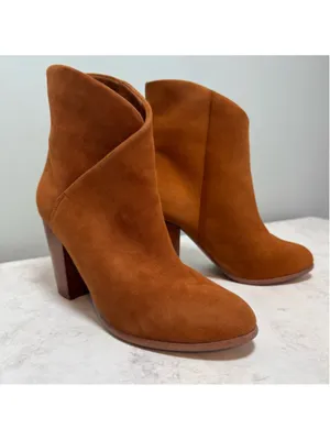 Joe's Jeans Trisha Suede Ankle Boots Brown Stacked Heel Size 7.5 thumbnail 3