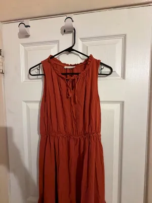 Kirundo Women's Solid Color Rust Sleeveless Midi with Ruched Waist HOM1146-F thumbnail 2