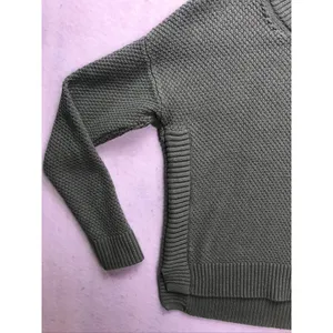 Madewell Crewneck Sweater Womens XS Green Excellent Textured Knit High Low Hem‎ thumbnail 4