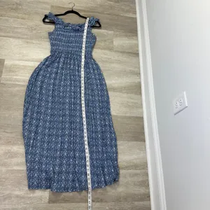 Gal Meets Glam Blue Floral Ruffle Maxi Dress Women’s Size 4 Pockets thumbnail 9