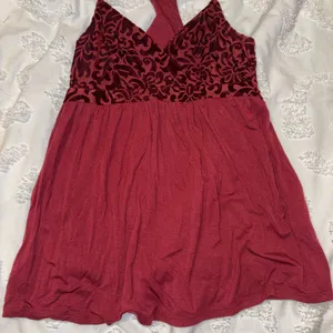 Hollister Deep Wine Velvet Burnout Cami thumbnail 1