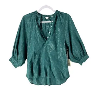 a.n.a Womens Tops Size XS‎ Metallic Silver Striped Batwing Sleeve thumbnail 1