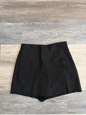Zara Split Hem Black Mini Skort thumbnail 3