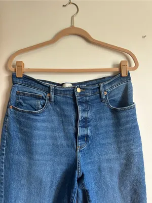 Universal Thread High Rise 90s Slim Button Fly Jeans Raw Hem Womens 12 Blue thumbnail 2