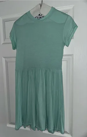 NWT Missguided Short Sleeve Mint Green Mini Dress size 2 thumbnail 1