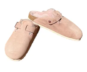 Birkenstock Boston Shearling Clogs Suede Pink Clay / Light Rose Women's 39 NWOT thumbnail 1