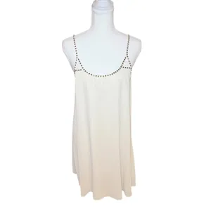 White Beaded Cage Back Mini Dress Womens Size Medium Cream‎ NWT Summer Cocktail thumbnail 4