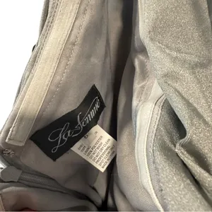La Femme One Shoulder Shiny Ruched Jersey Dress Slit‎ Gown Silver Gray 6 thumbnail 8