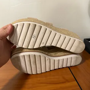 Marc Fisher‎ Beige Nude Espadrille Wedge Sandal Strappy Heel Neutral Casual 10M thumbnail 7