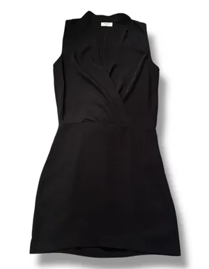 Babaton Aritzia Women's Phoenix Black Dress V-neck Sleeveless Lined thumbnail 4