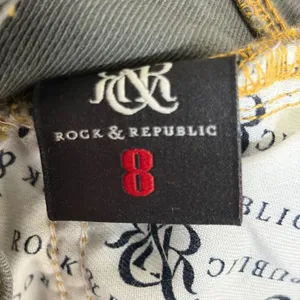 Rock & Republic Grey Gold Metallic Shimmer Skinny Jeans Womens‎ Size 8 thumbnail 7