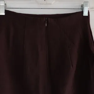 Chocolate Brown Vintage Wool Midi High Waisted Skirt thumbnail 5