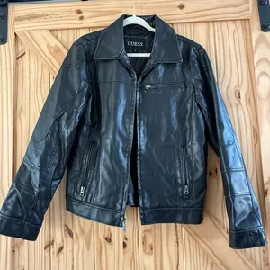 Guess Faux Leather Jacket Sz Small thumbnail 1