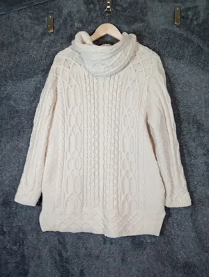 Aran Crafts Ireland Cable Knit Merino Wool Fisherman Cabincore Full Zip Sweater thumbnail 5