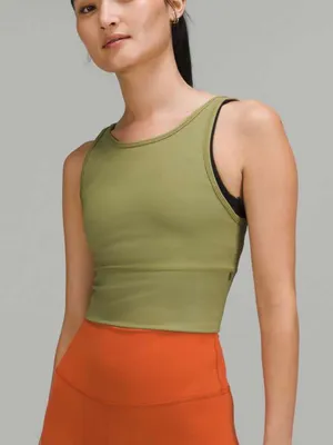 lululemon power pivot ribbed tank luxtreme bronze green 4 thumbnail 1