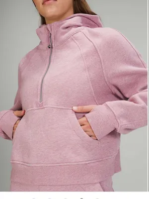 Lululemon Scuba Oversized Half-Zip Hoodie Heathered Pink Taupe Size XS/S Fleece thumbnail 7