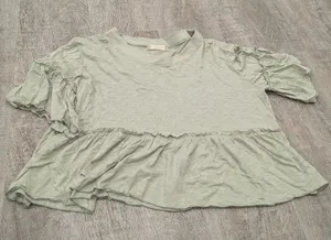 Mint Green Altar'd State Chort Sleeve Ruffle Top Size Medium thumbnail 1