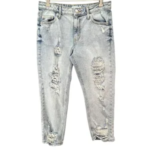 Anthropologie Avec Les‎ Filles Jeans Womens 27 Blue Distressed High Waist Denim thumbnail 2