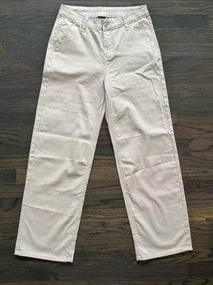 Classic Cream Straight Wide Leg Khaki pants 6 thumbnail 1