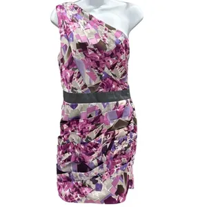Lipsy One Shoulder Pleated Pink Purple Dress Side Zip 12 Hoco Date‎ Party Formal thumbnail 2