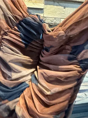 House of CB Ruched strapless Midi dress in Brown and Black L+ NWOT thumbnail 3