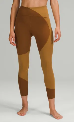 Lululemon Nulu Colour Block High-Rise Tight‎ 25” Copper Brown Leggings Size 4 thumbnail 1