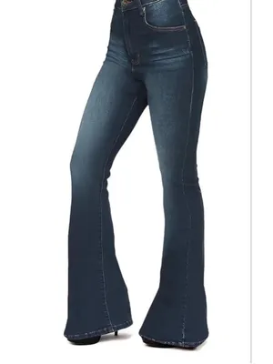 NEW Flare Jeans Bootcut Bell Bottom Jeans High Waisted Stretch X Tall 32/34 thumbnail 4