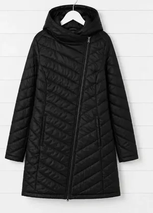 TEK GEAR Warm TEK hooded puffer jacket asymmetrical zipper size M thumbnail 1