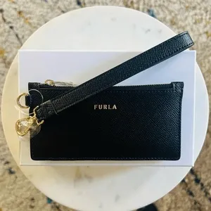 FURLA Classic Credit Card Case Leather Wallet Wristlet, Black, Wrist Strap, NWT‎ thumbnail 14