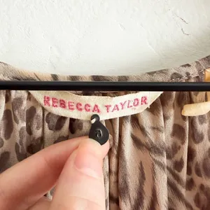 Rebecca Taylor Mid-2000s 100% Silk Leopard Print Dress Size 6 thumbnail 7