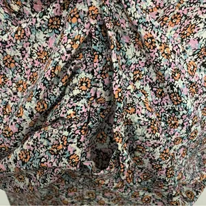 Rose & Olive Top Tunic Floral Split Neckline 3/4 Sleeve Smocking Pink Blue White thumbnail 7