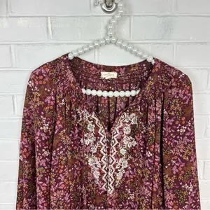 Mason & Belle Boho Floral Embroidered Tassel Blouse Top Size 1X thumbnail 4